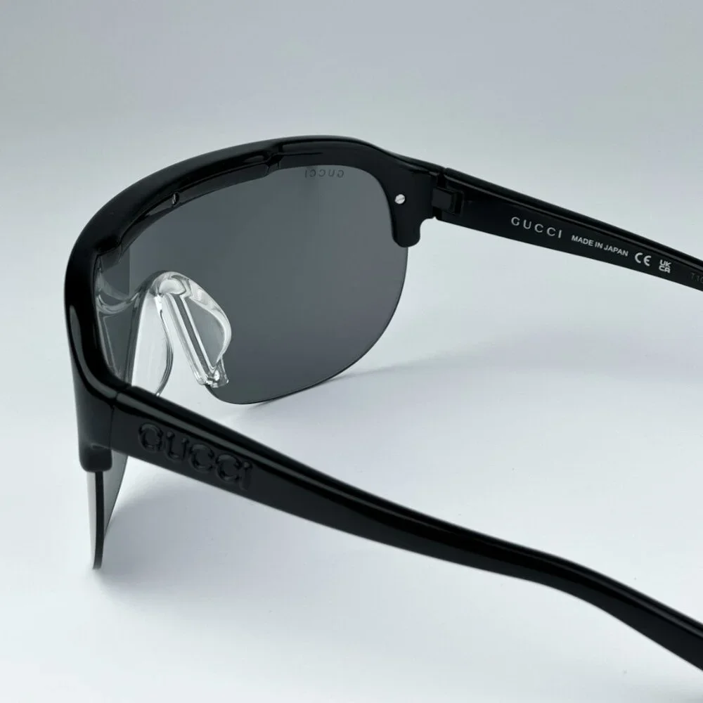Gucci GG1645S 003 BRAND NEW Sunglasses Black Grey Silver Mirrored Unisex Mask